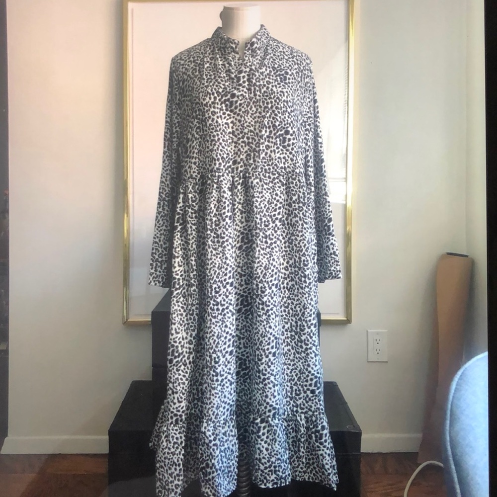 ASOS Cotton Leopard Tiered Sundress